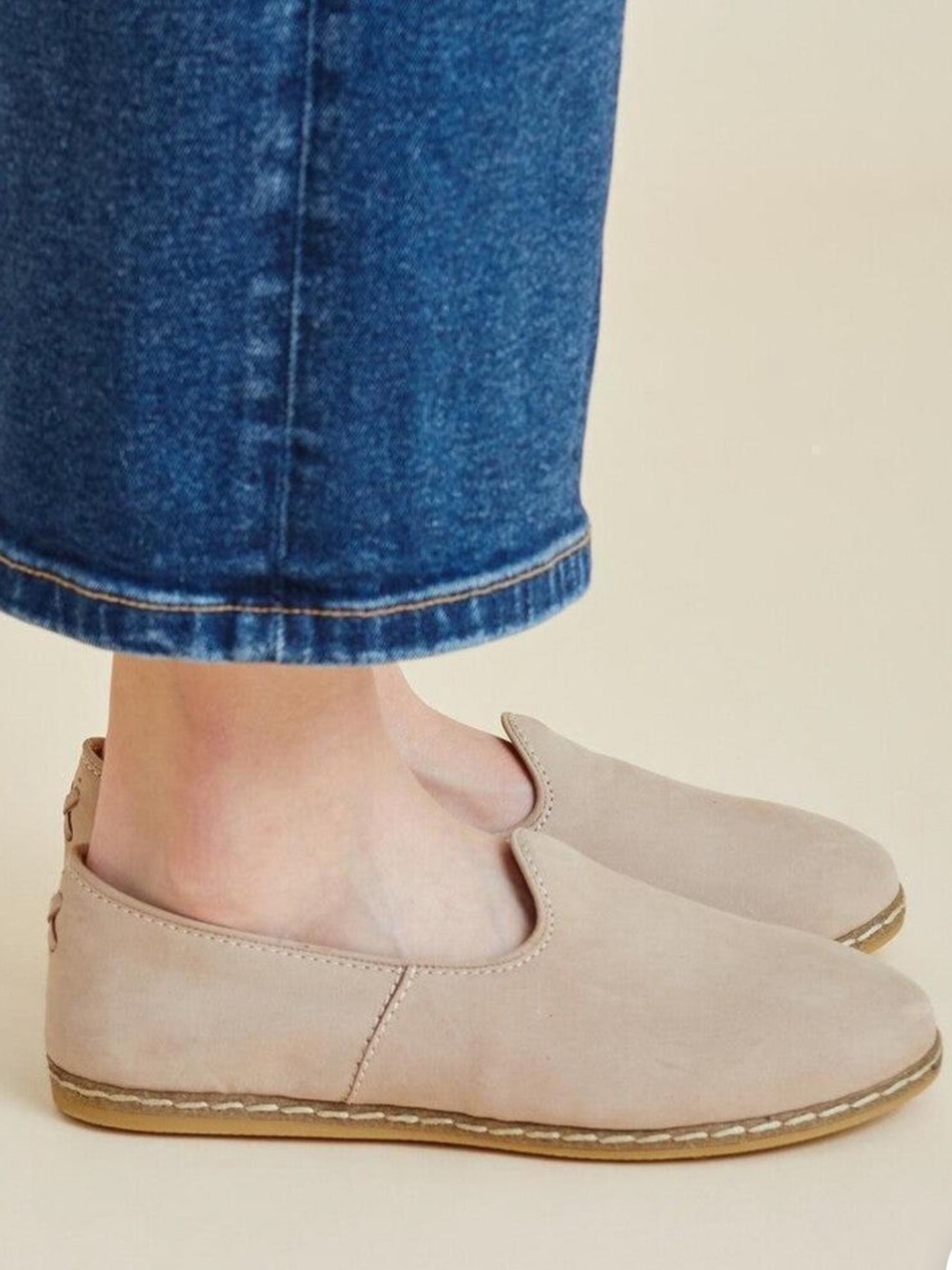 Charix Safari Nubuck Slip-On Loafers in Taupe — Comfortable Everyday Flats